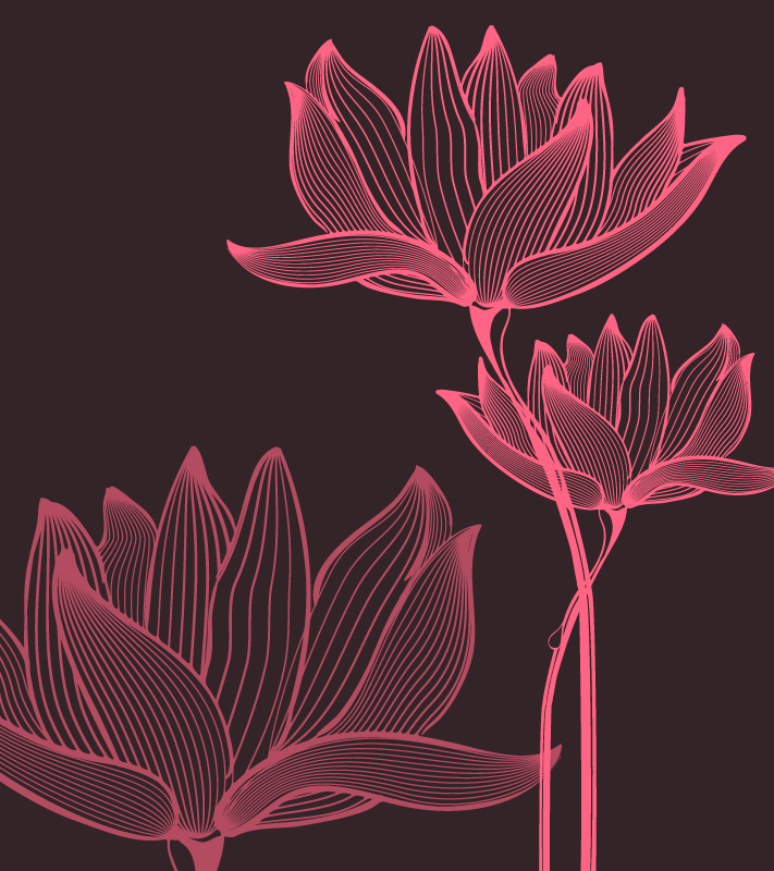 Floral contrast floral vinyl rug - TenStickers