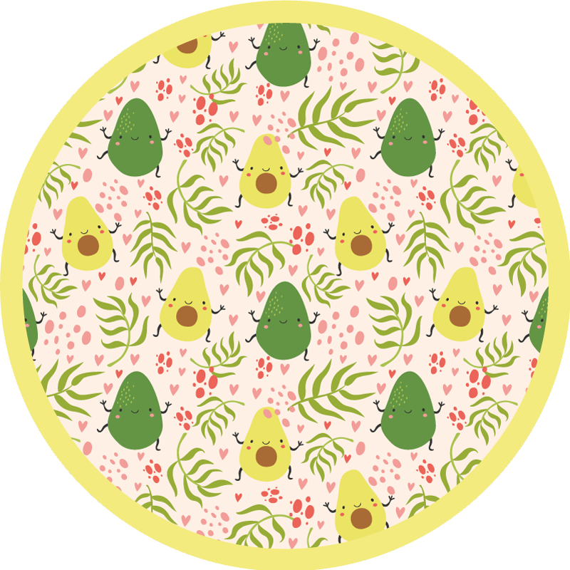 Avocado Fun Pattern kids vinyl rug - TenStickers