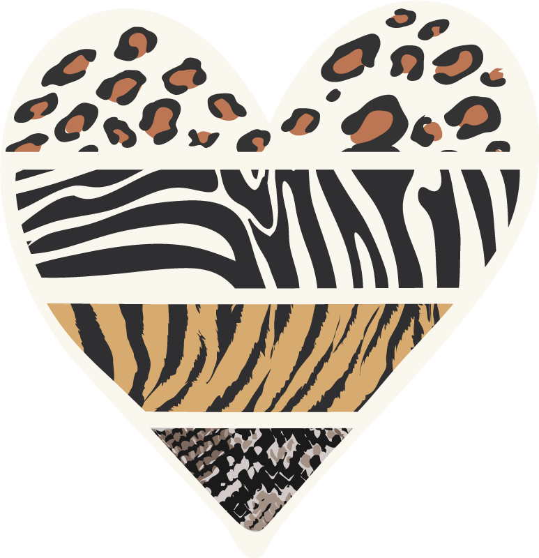 Safari Heart animal print vinyl rug - TenStickers