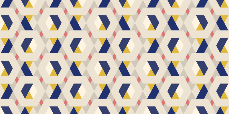 Hexagonal geometric motif modern vinyl rug - TenStickers