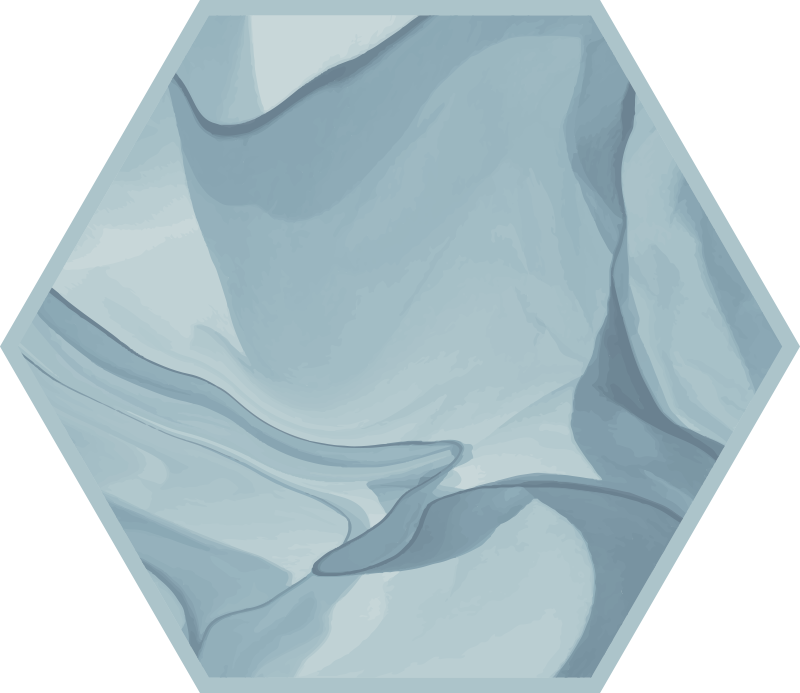 Blue marble hexagon shape modern rug - TenStickers