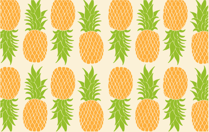 Pineapple Pattern floral vinyl rug - TenStickers