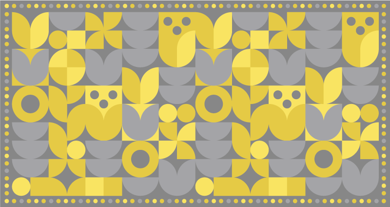 Yellow geometric pattern vinyl rug - TenStickers