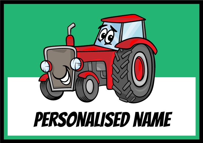 Personalized Tractor Graphic custom vinyl rug - TenStickers