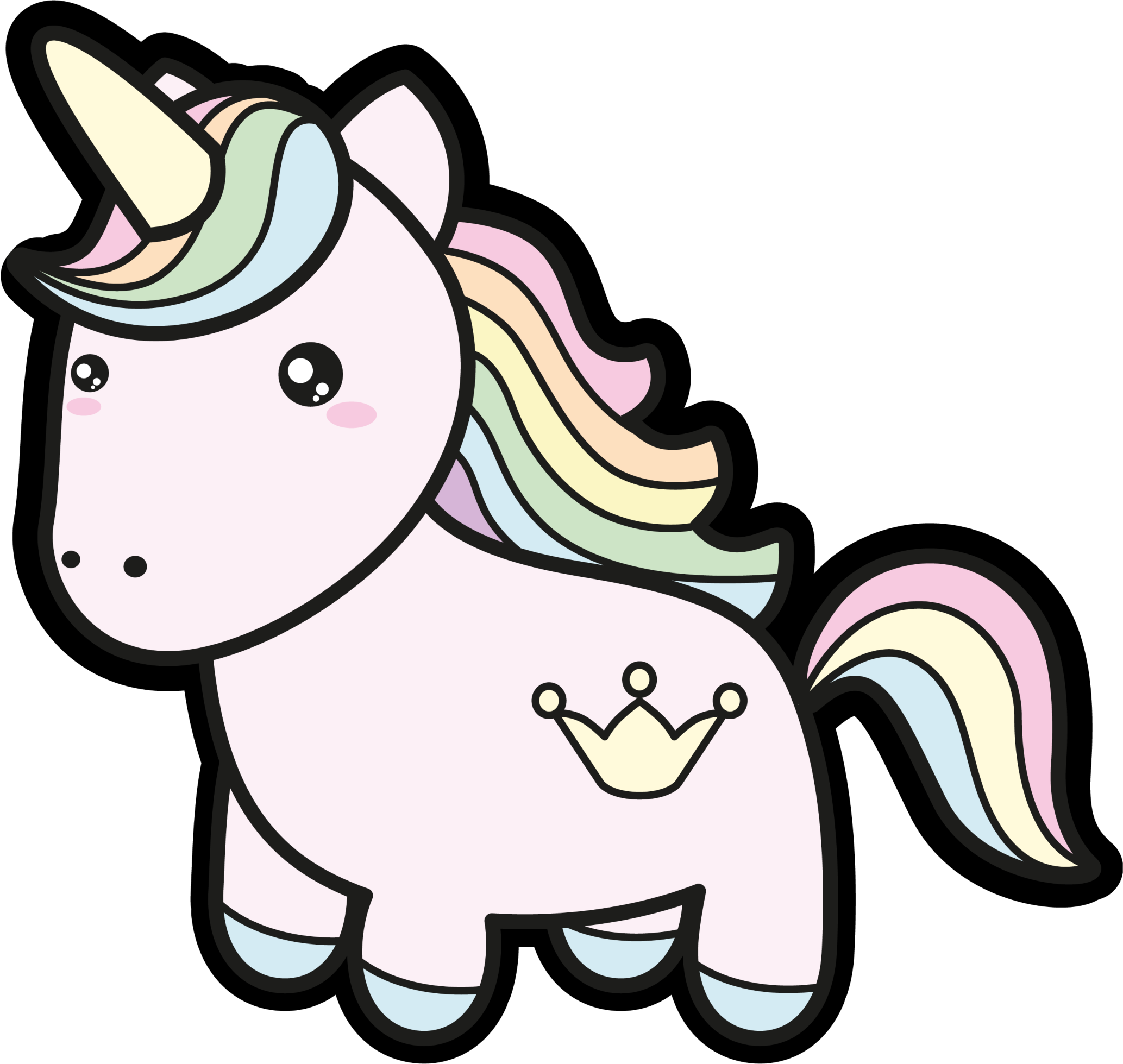 Pastel Unicorn Illustration kids vinyl rug - TenStickers