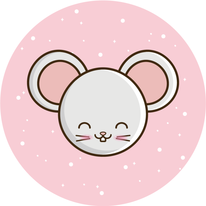 Adorable Mouse Illustration kids vinyl rug - TenStickers
