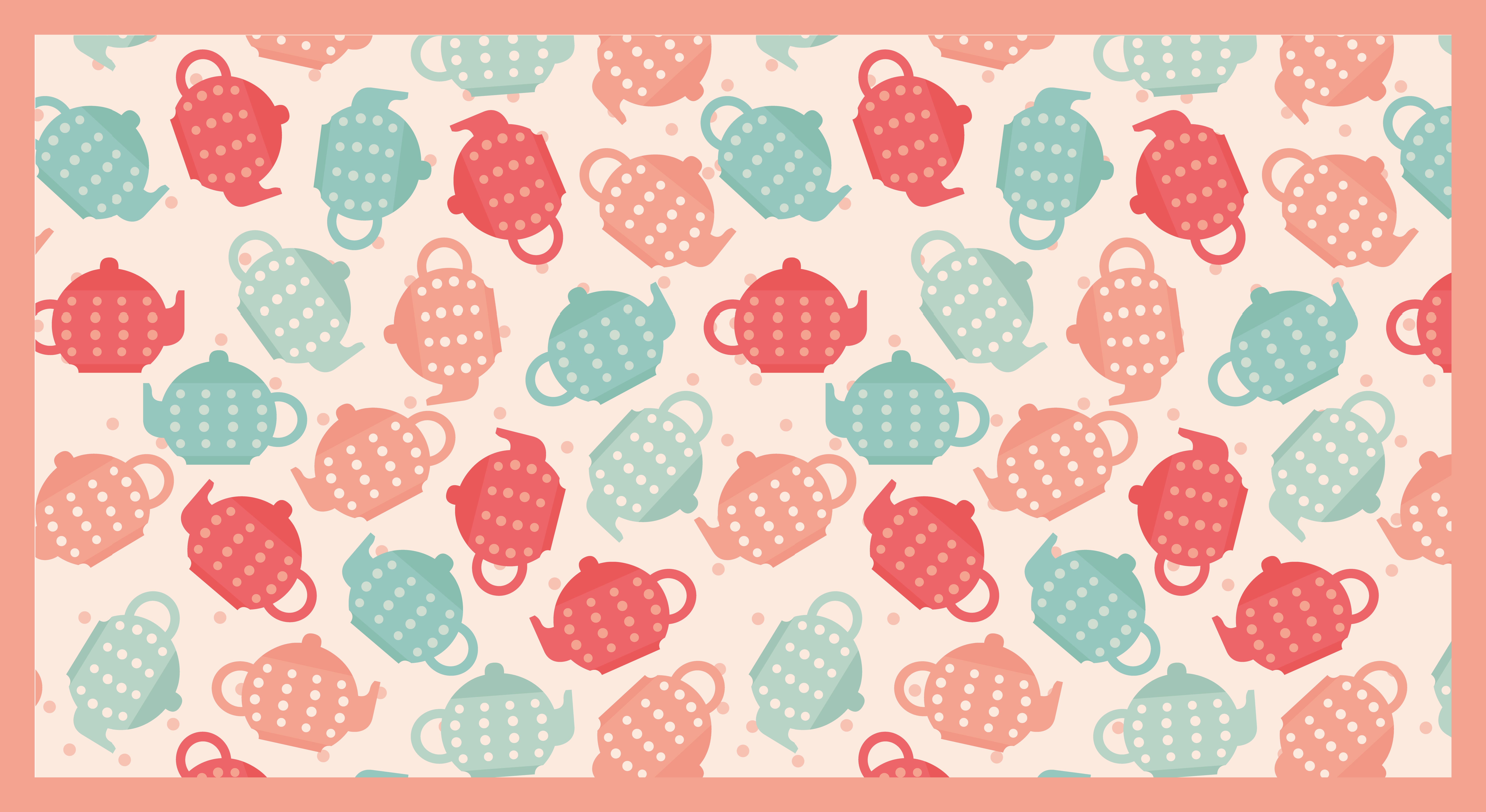 Teapot Patterns kids vinyl rug - TenStickers