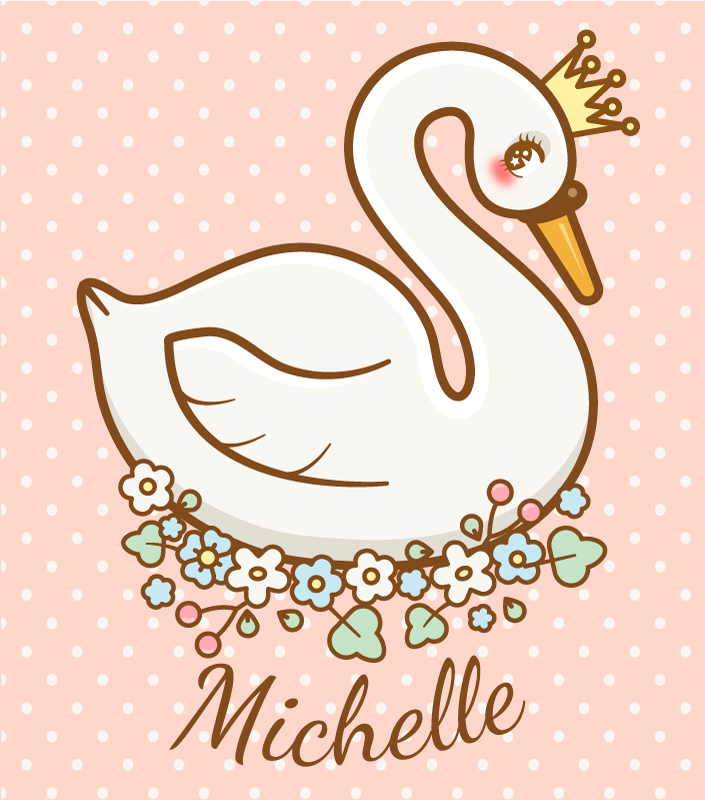 Personalized Swanscape custom vinyl rug - TenStickers