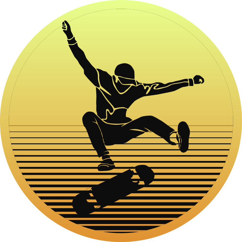 Skateboarding Silhouette teen vinyl rug - TenStickers