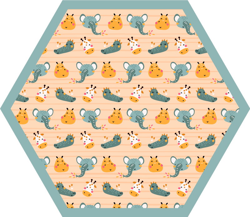 Safari Animal Patterns kids vinyl rug - TenStickers