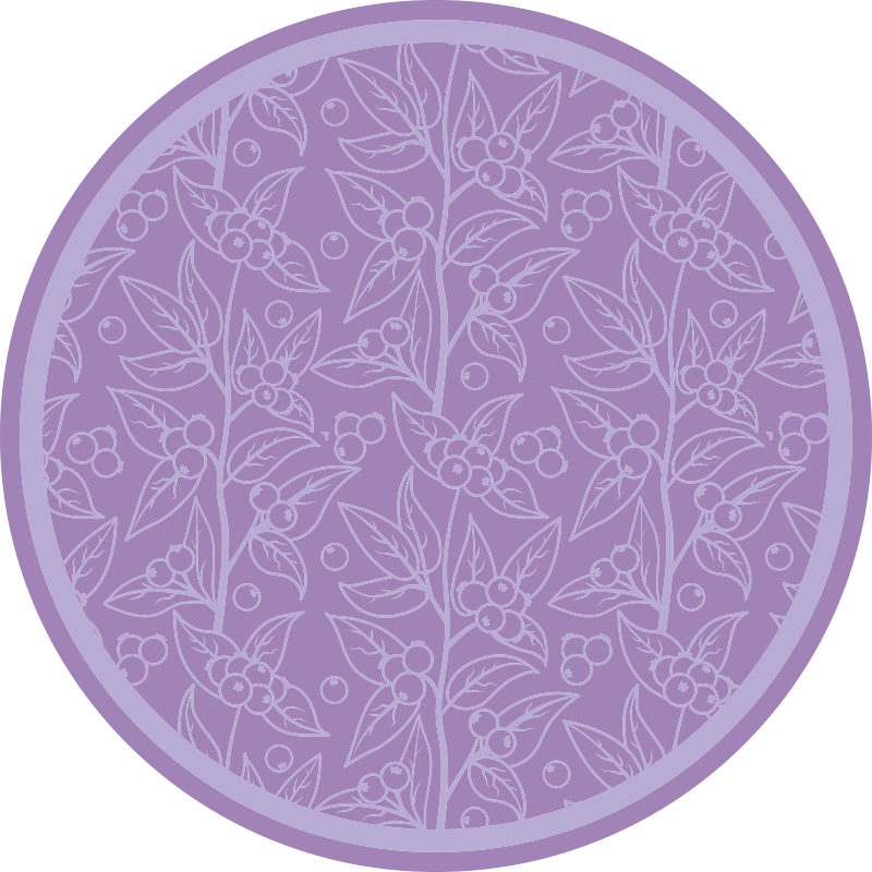 Lavender berry branches floral vinyl rug - TenStickers