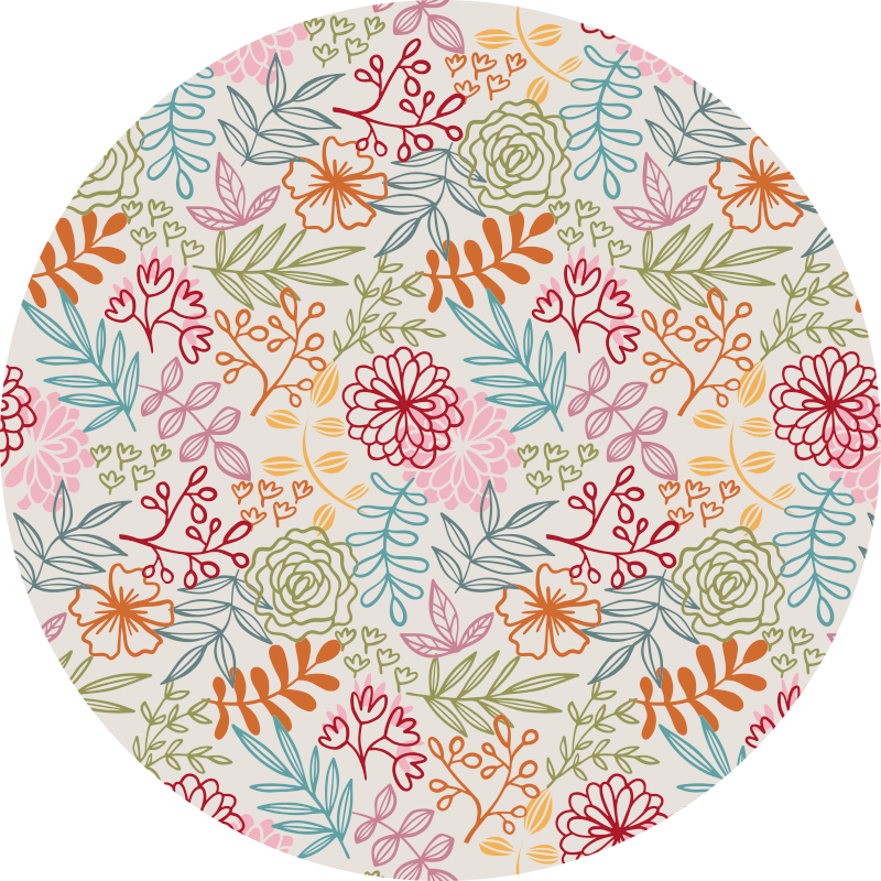Botanical Soft Color Spectrum floral vinyl rug - TenStickers
