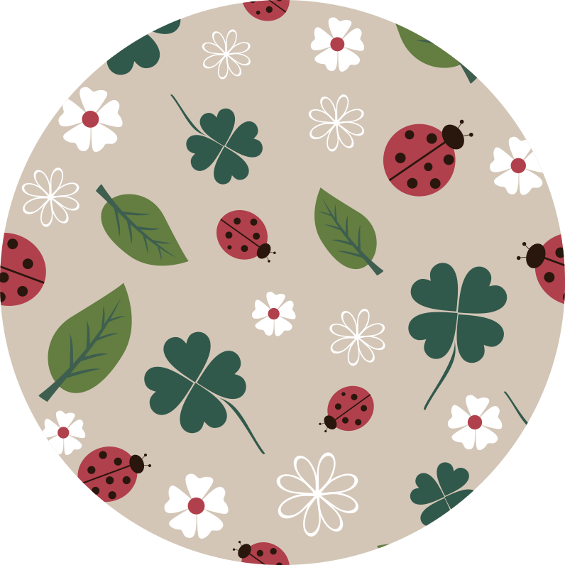 Springtime Ladybugs floral vinyl rug - TenStickers
