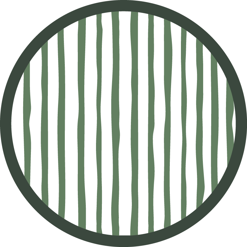 Green Striped Arrangement circular vinyl rug - TenStickers