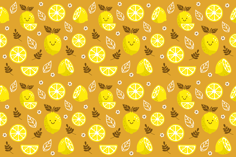 Cheerful Lemon Pattern nature vinyl rug - TenStickers
