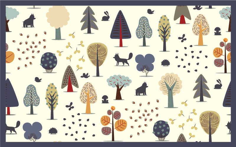 Nordic nature inspired kids vinyl rug - TenStickers
