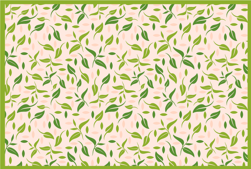 LEAFY PATTERN ACCENTS floral vinyl rug - TenStickers