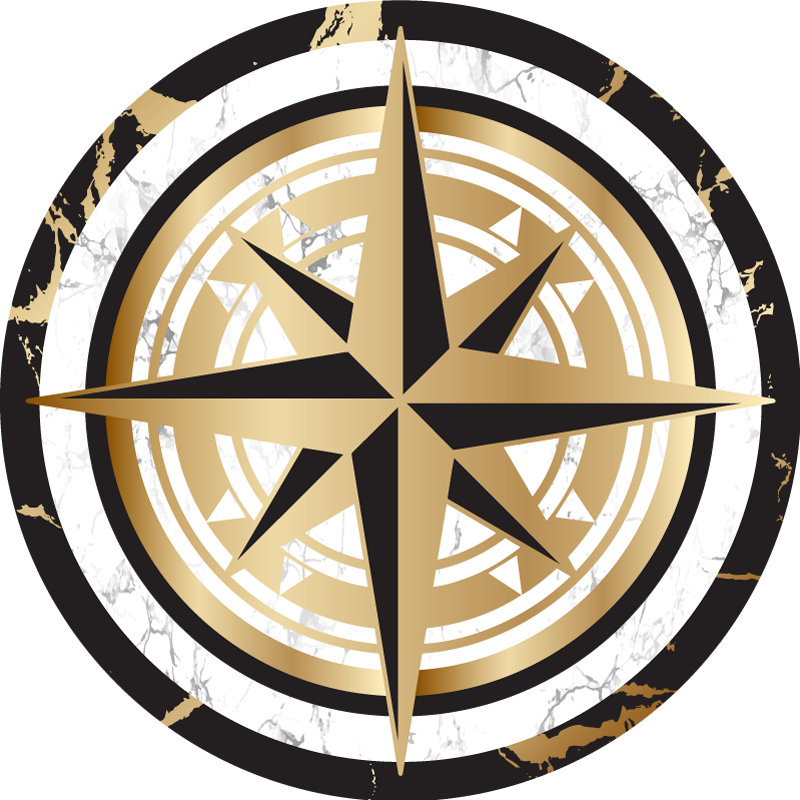 Compass medallion kitchen  vinyl rug - TenStickers