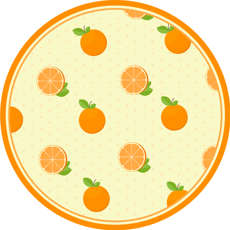 Citrus fruit illustration kitchen vinyl rug - TenStickers