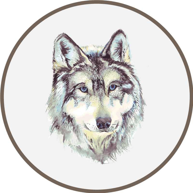 Wolf Illustration animal vinyl rug - TenStickers