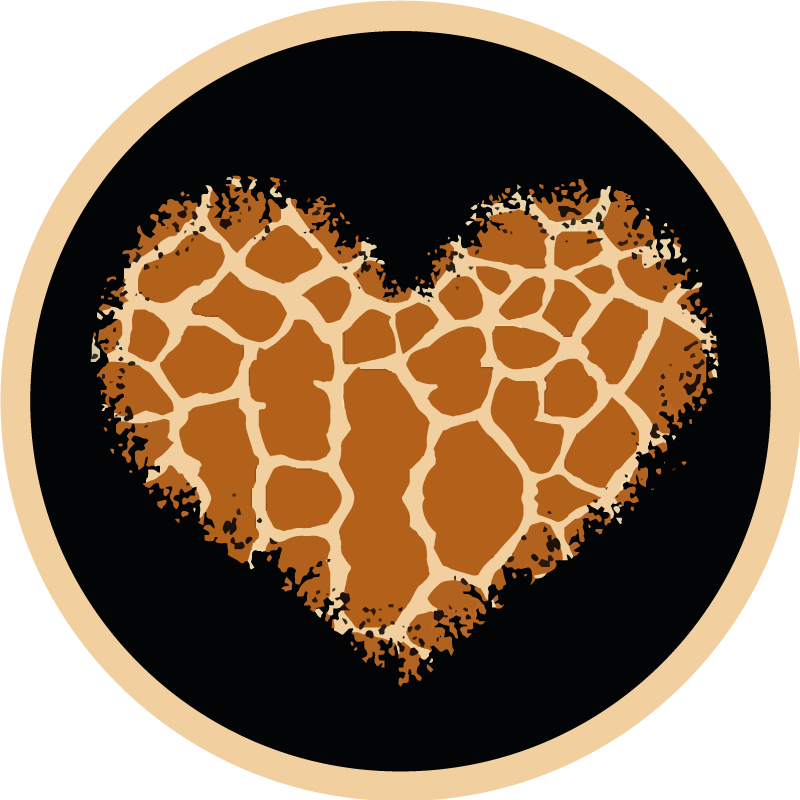 Heart giraffe design animal print vinyl rug - TenStickers