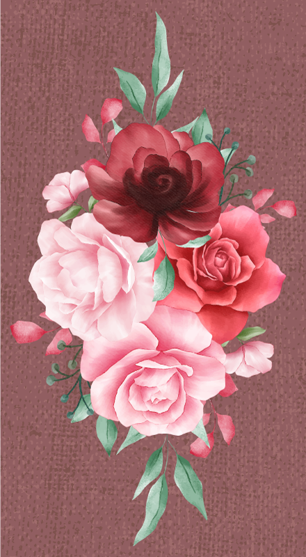 Rose Bouquet Elegance floral vinyl rug - TenStickers