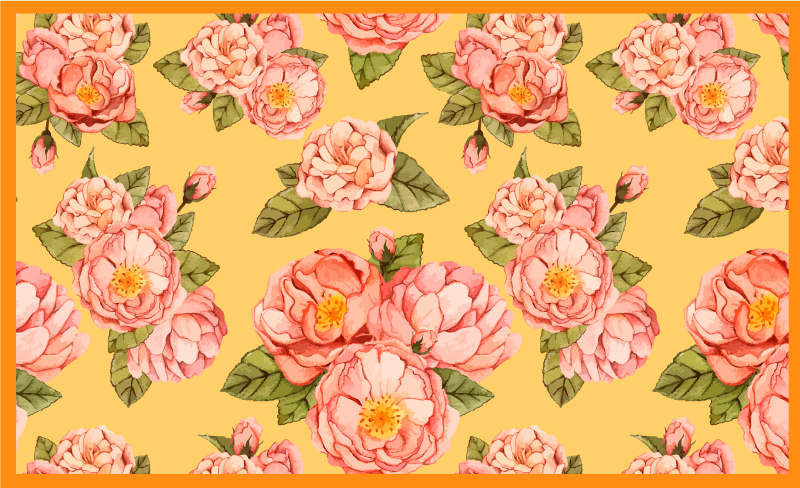 Botanical Blossoming Elegance floral vinyl rug - TenStickers