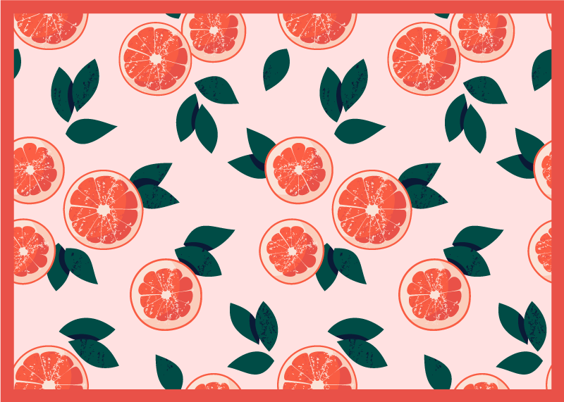 Pink citrus blossom floral vinyl rug - TenStickers