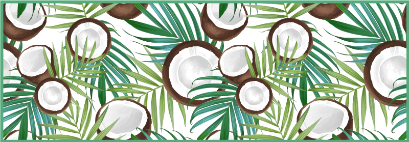 Coconut leaf pattern kitchen vinyl rug - TenStickers