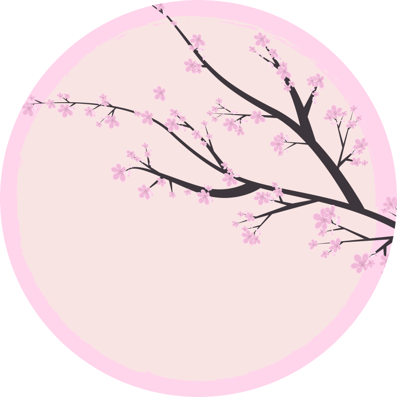 Cherry blossom branch floral vinyl rug - TenStickers