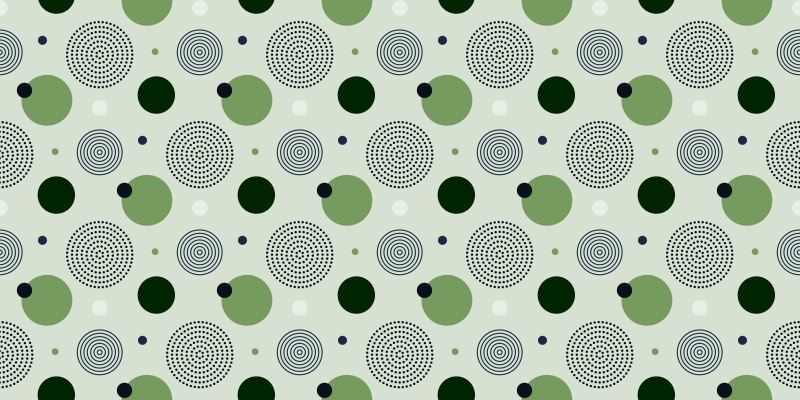 Green circular patterns kitchen vinyl rug - TenStickers