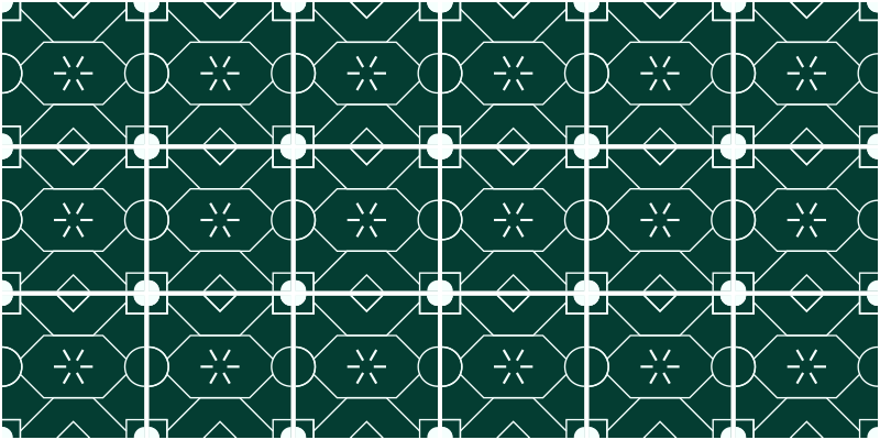Tile vinyl rug geometric green design - TenStickers