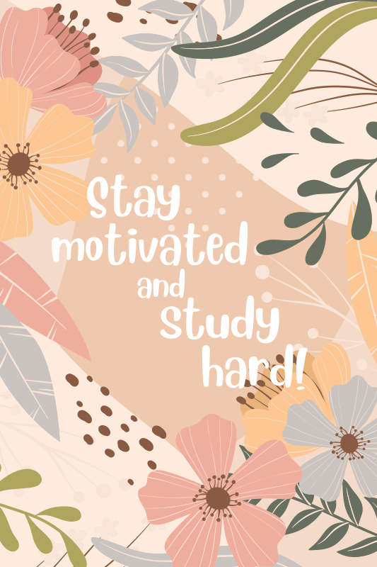 Stay motivated and study custom rug - TenStickers