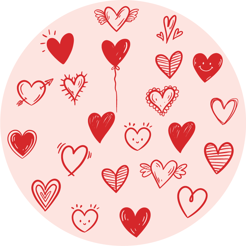 Heart illustration teen vinyl rug - TenStickers