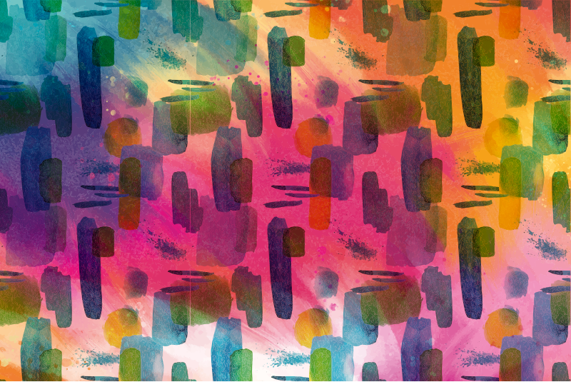 Artistic Color Segments living room vinyl rug - TenStickers