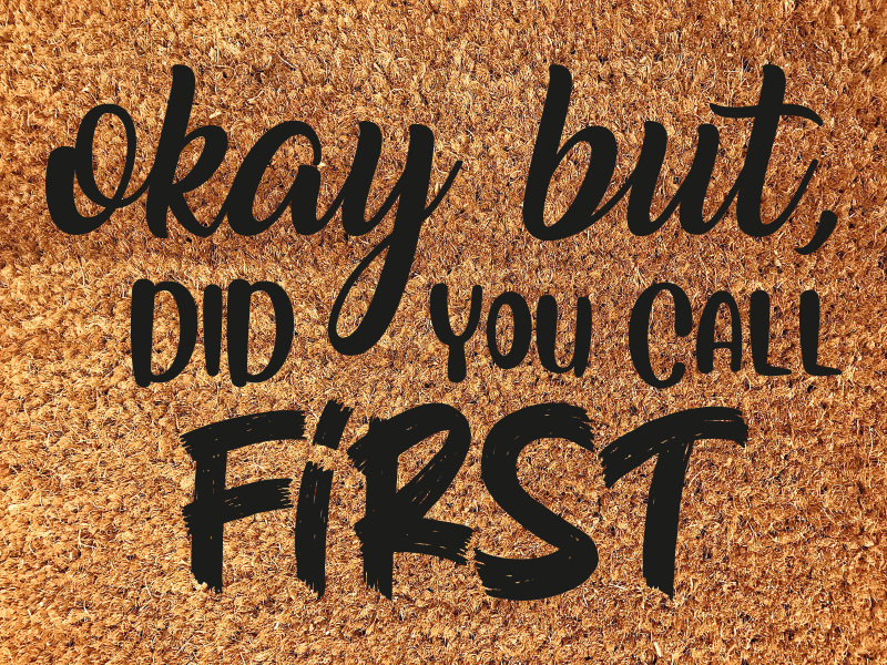 Funny phrase welcome entrance hall vinyl rug - TenStickers