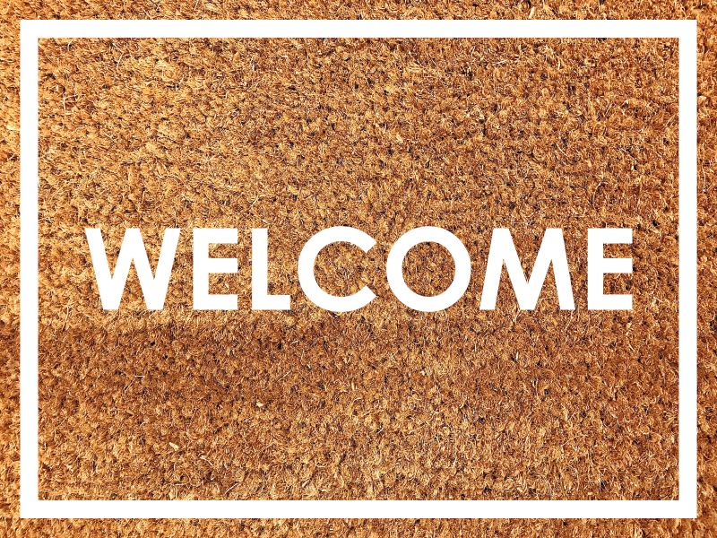 Welcome on coir effect custom rug - TenStickers