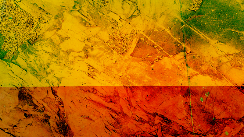 Warm Color Layers textured vinyl rug - TenStickers