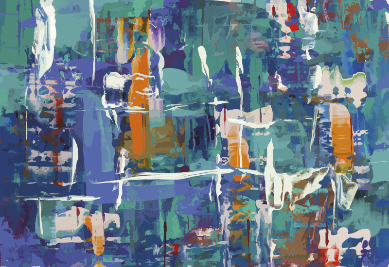 Colorful abstract splash textured vinyl rug - TenStickers