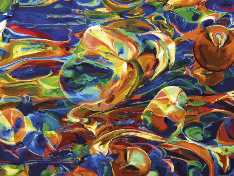 Colorful swirl effects textured vinyl rug - TenStickers