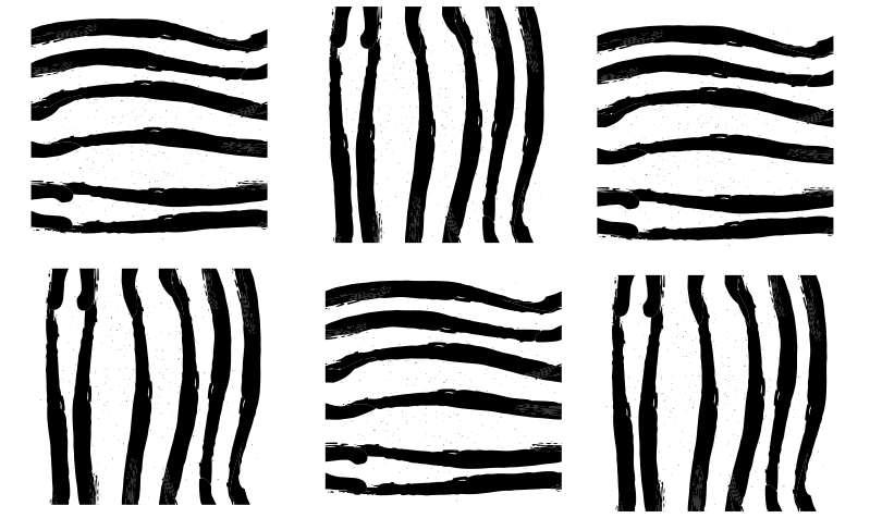 Organic black lines striped vinyl rug - TenStickers