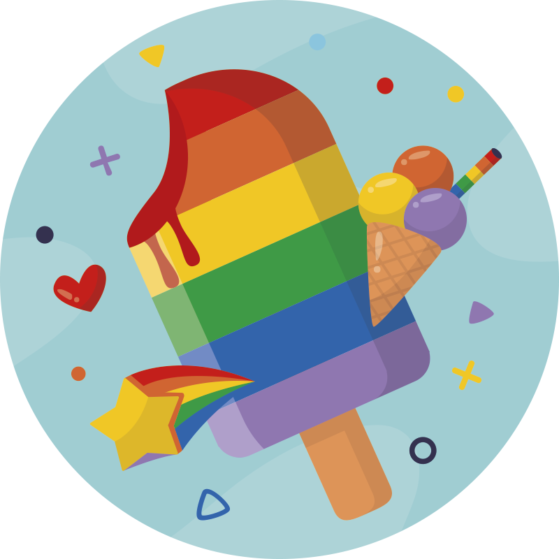 Colorful Ice Cream kids vinyl rug - TenStickers