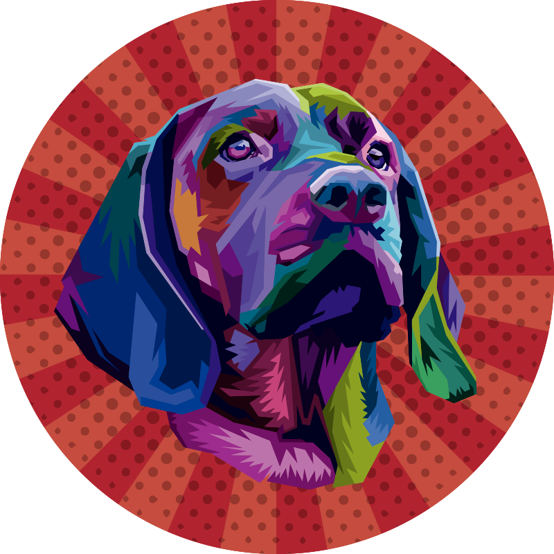 Colorful dog portrait animal vinyl rug - TenStickers