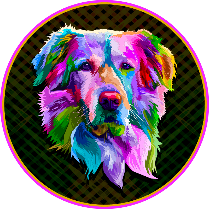 Colorful canine artwork animal vinyl rug - TenStickers