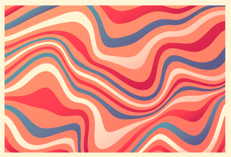 Wavy Color Scheme modern vinyl rug - TenStickers