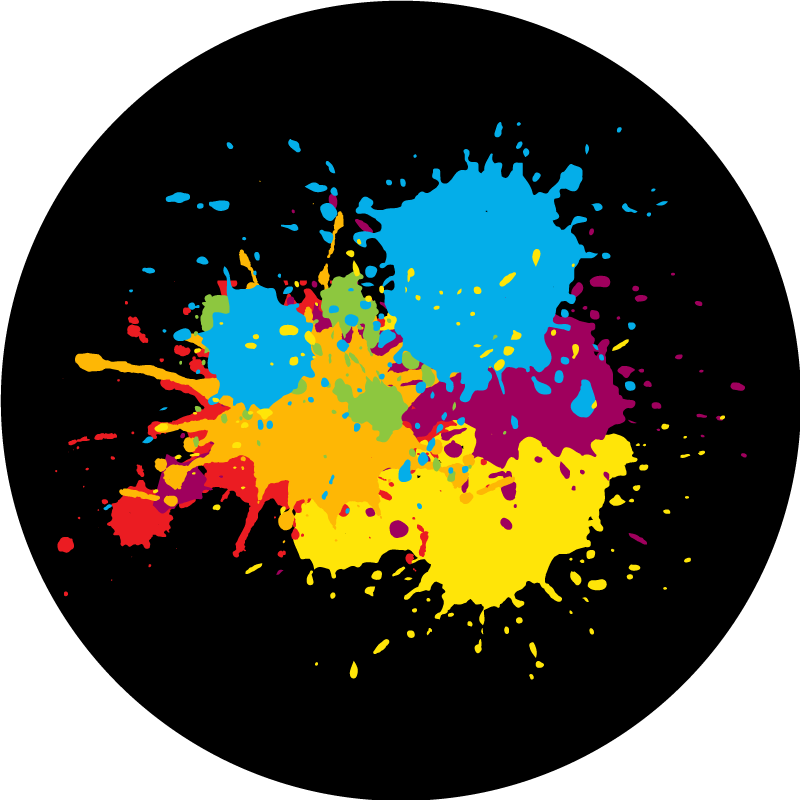 Colorful splash stains teen vinyl rug - TenStickers