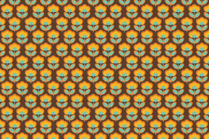 Vintage brown design floral vinyl rug - TenStickers