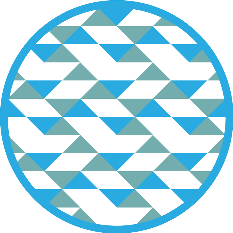 Blue and green elements geometric vinyl rug - TenStickers