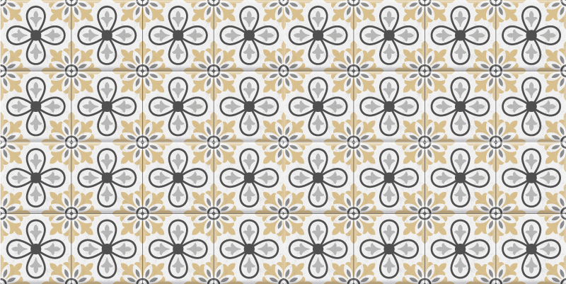 Retro tiles vinyl kitchen mat - TenStickers