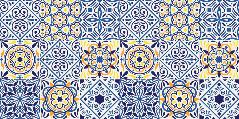 Different tiles effect vinyl kitchen mat - TenStickers